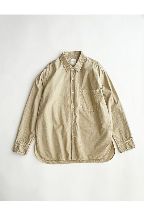 Broadcloth Regular Collar Shirt - Beige - DUNE + SALT