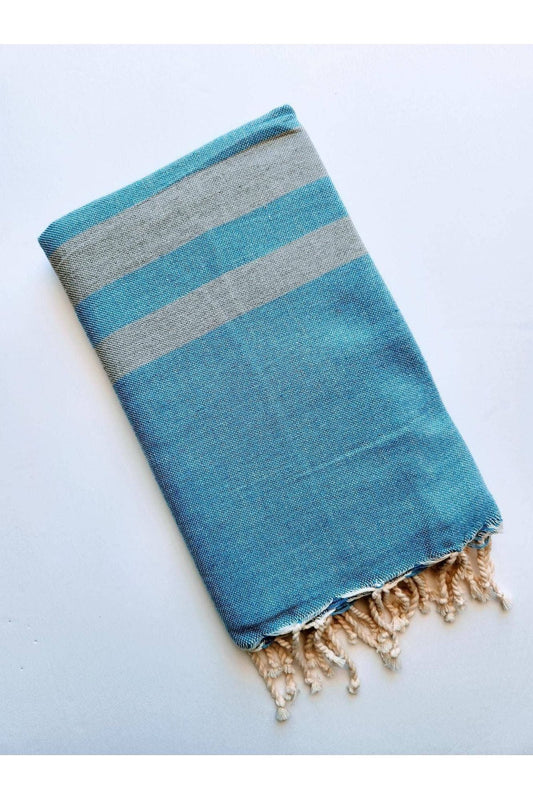 Turkish Beach Towel Sarong - Blue Stone - DUNE + SALT