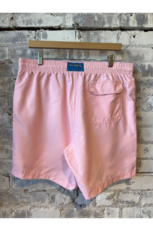 Cyclist Liner Swim Trunks - Pink Solid Linen - DUNE + SALT