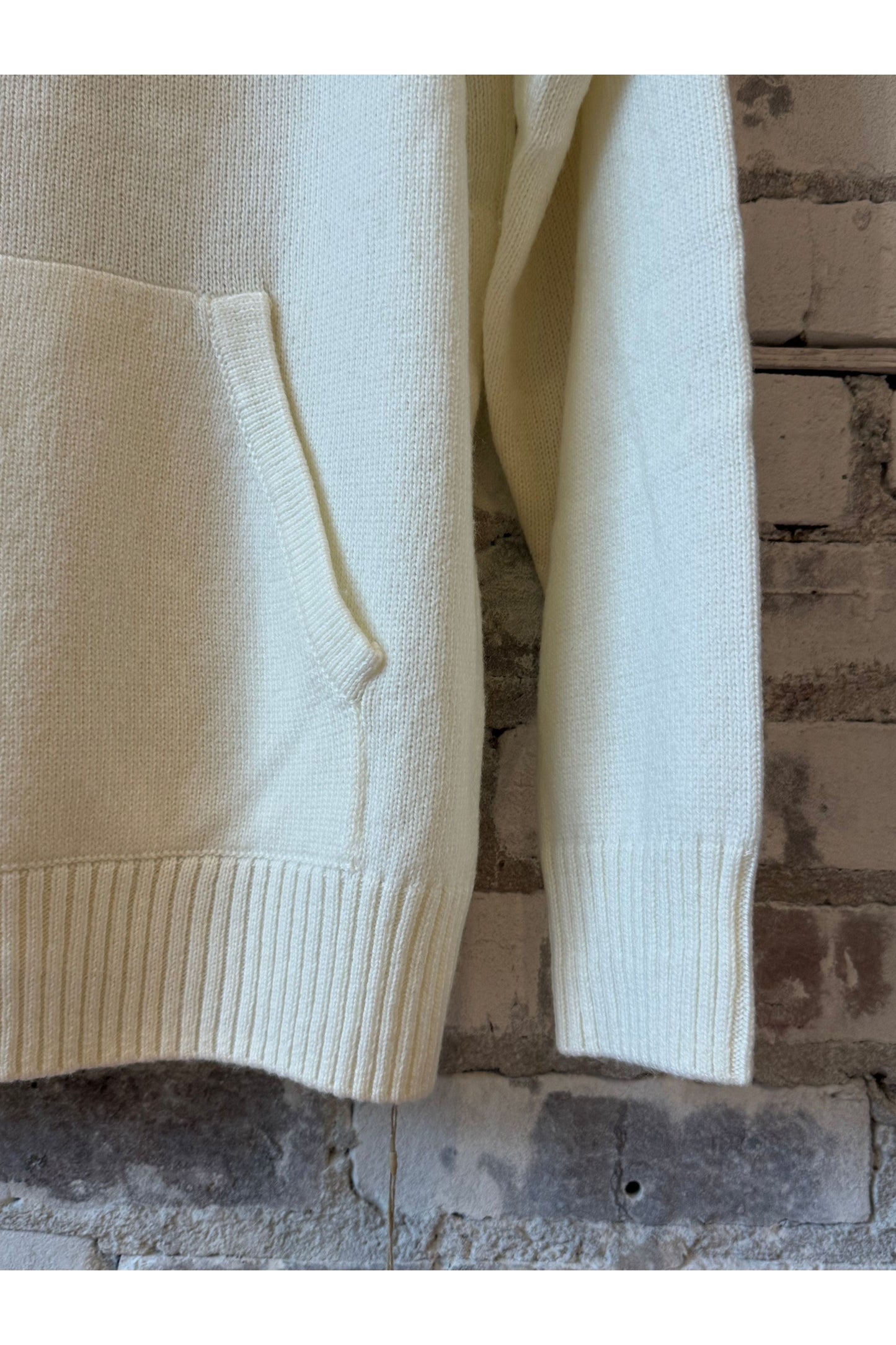 Merino Jersey Knit Loose Hoodie - Ivory - DUNE + SALT