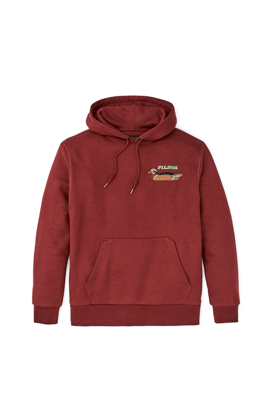 Prospector Embroidered Hoodie - Fired Brick/Duck - DUNE + SALT