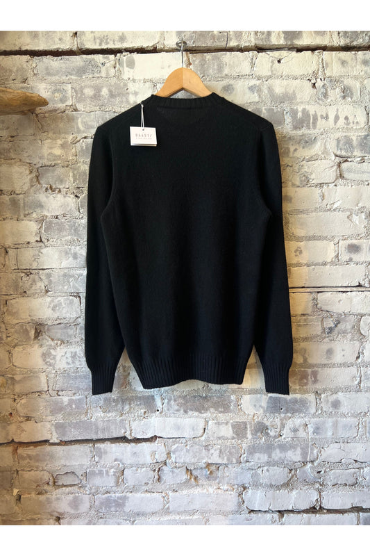 Cashmere Pocket Crew - Black/Olive - DUNE + SALT