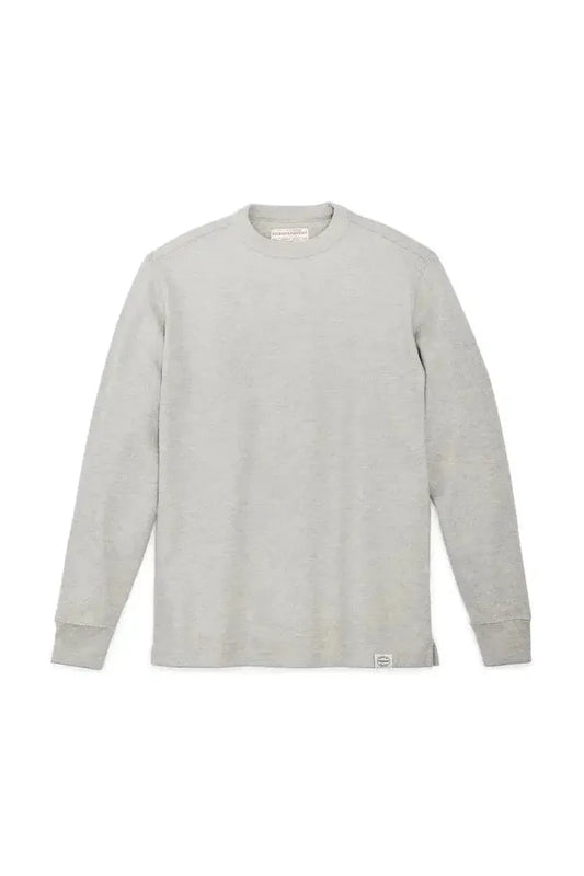 Waffle Knit Thermal Crewneck - Light Heather Gray - DUNE + SALT