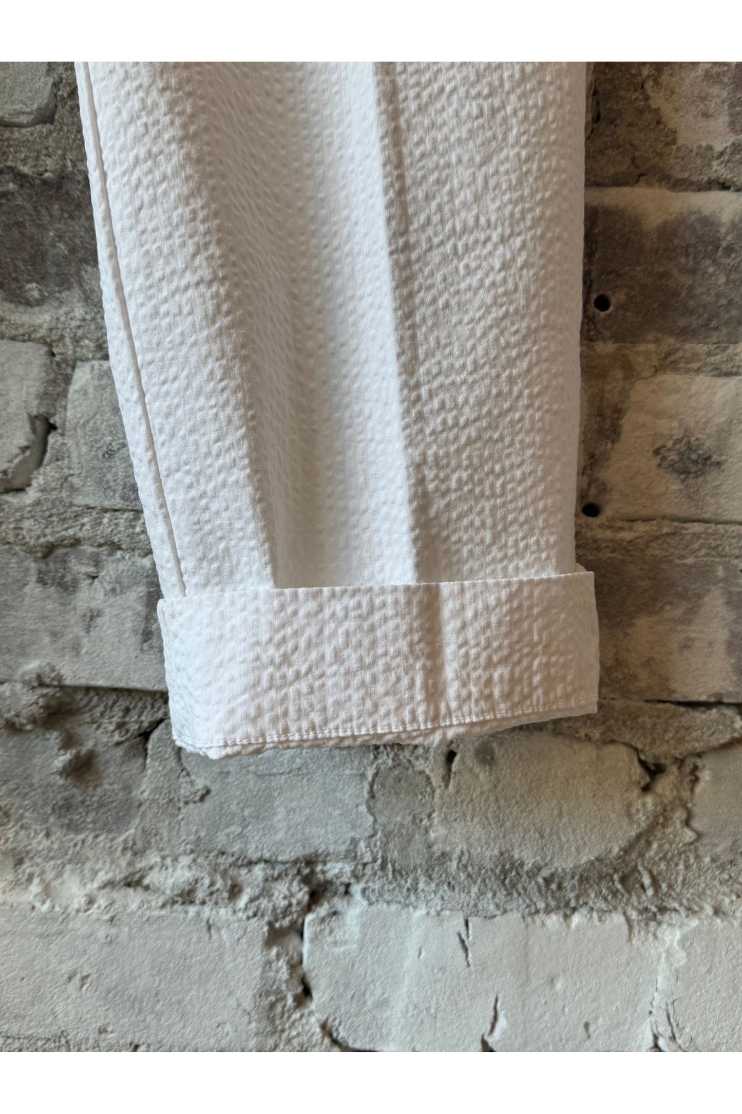 Seersucker Pants - White - DUNE + SALT