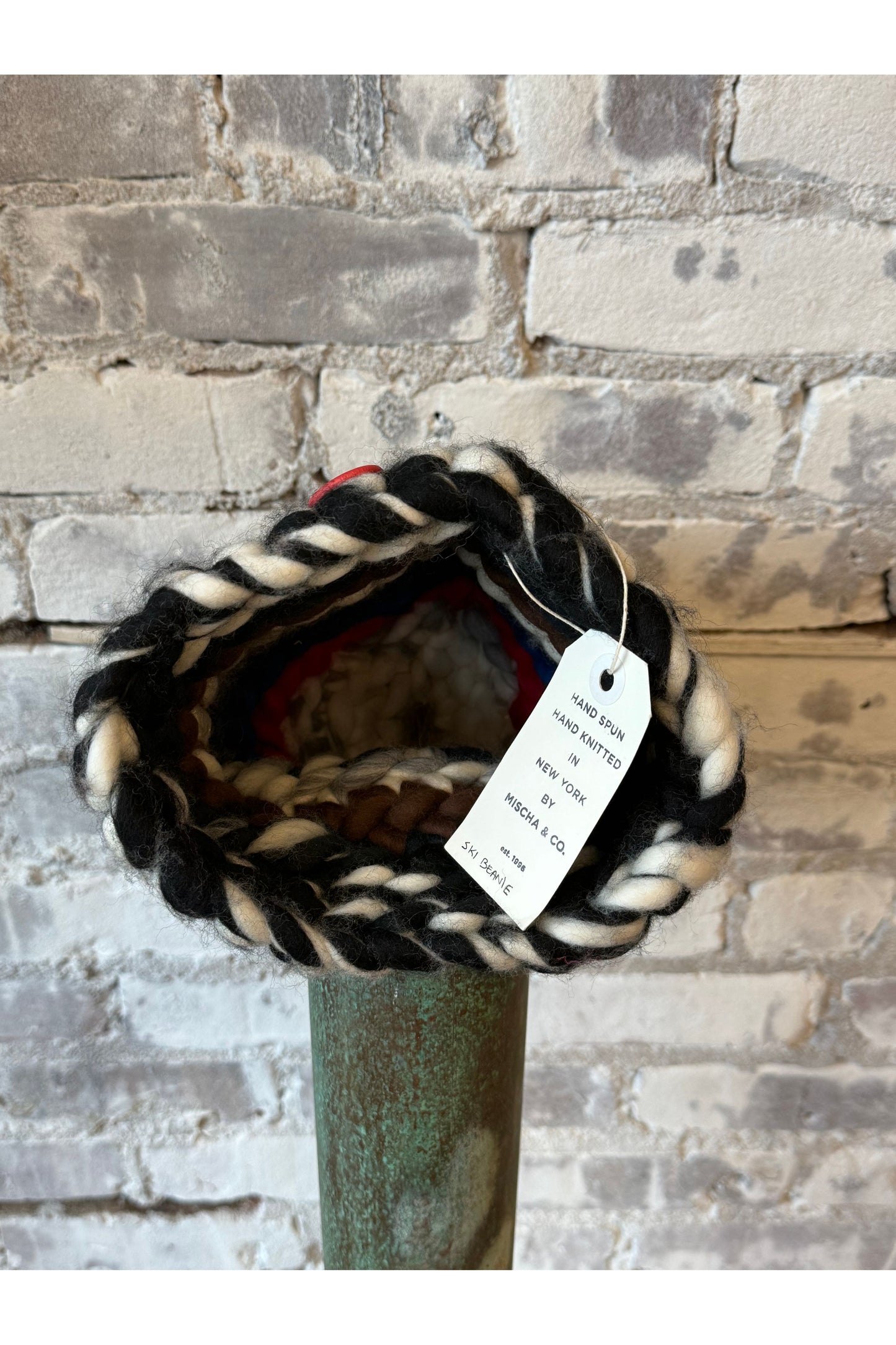 Ski Beanie Stripe + Raccoon XL Pom - DUNE + SALT