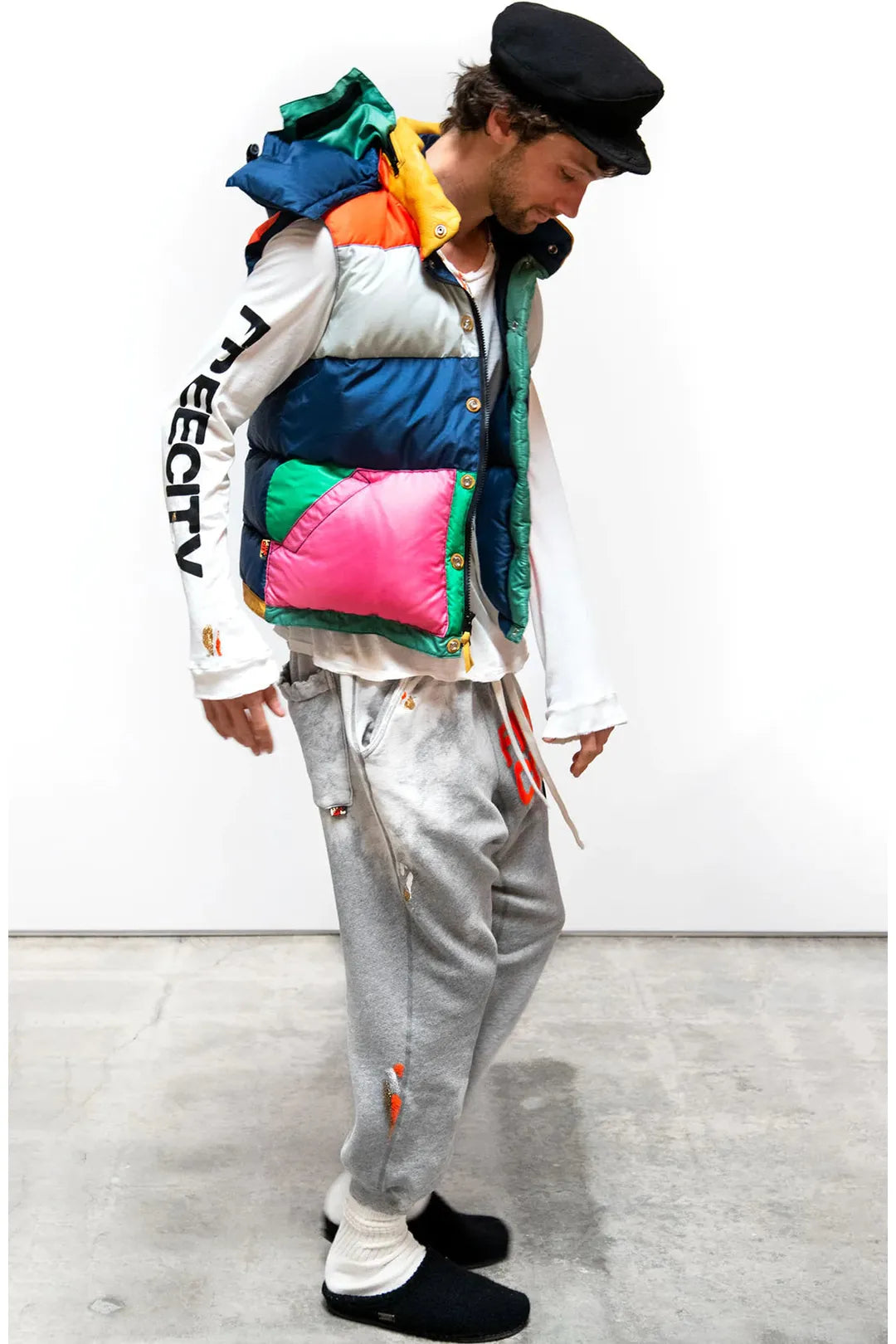 SUPERVINTAGE NYLON MIXUP CANYONKID PUFFY VEST - Mixup - DUNE + SALT