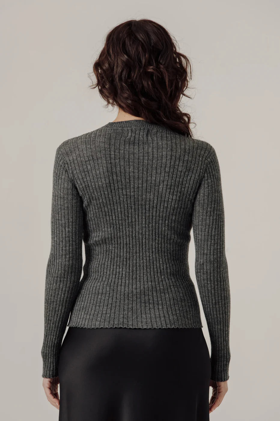 Fine Knit Rib Top - Stone - DUNE + SALT