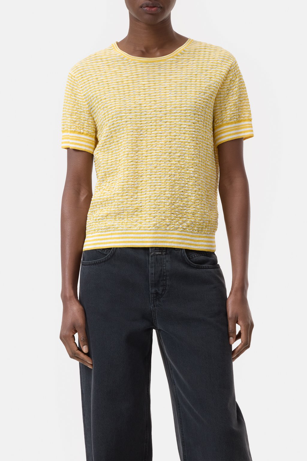 Top in Seersucker Knit - Mango Yellow - DUNE + SALT