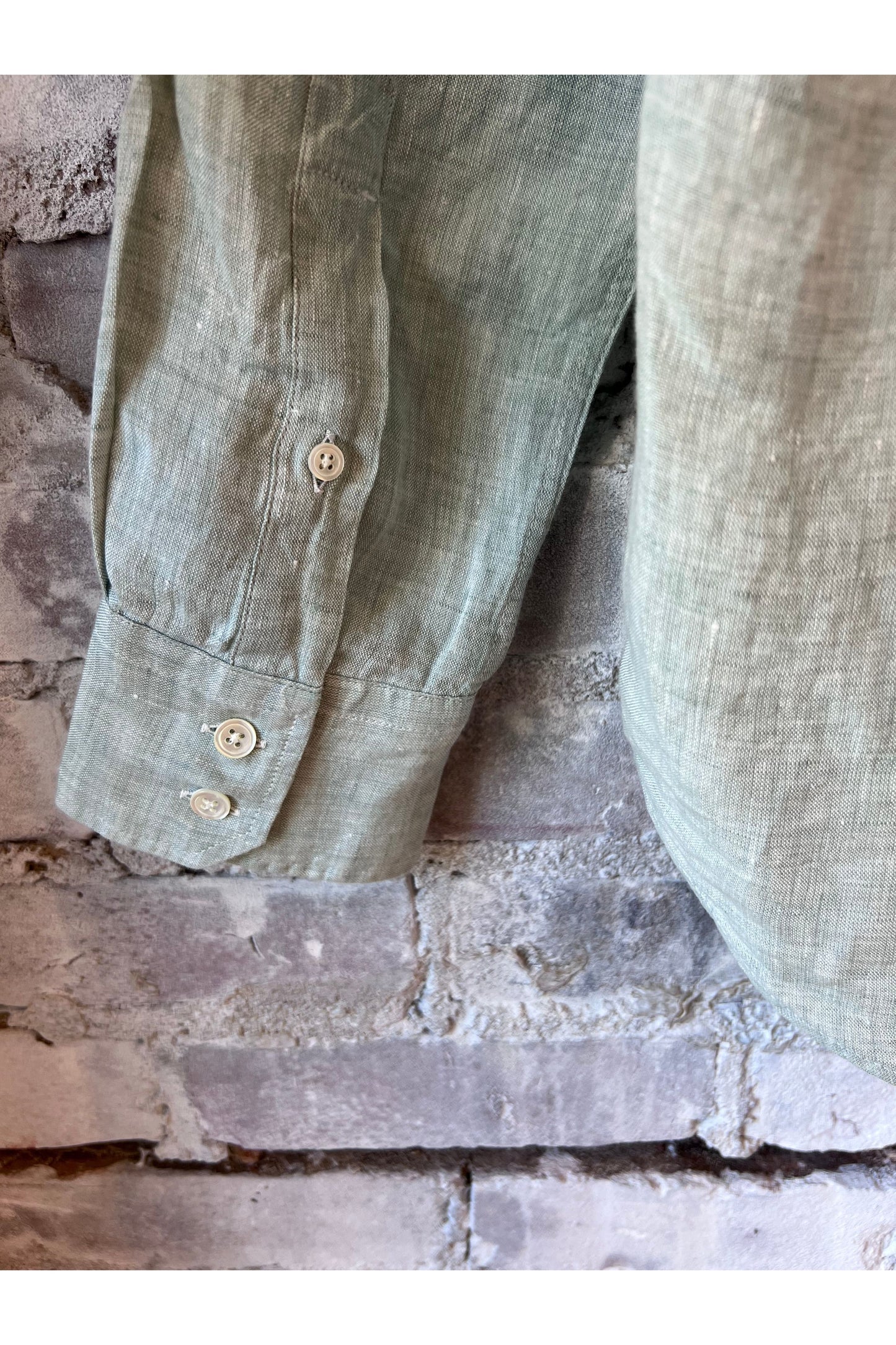 Paul Linen Chambray Shirt - Green - DUNE + SALT