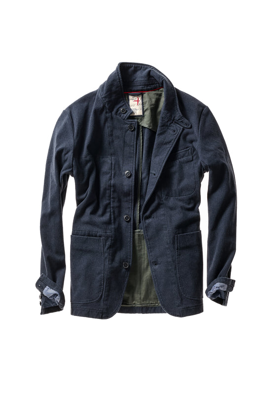 Moleskin Trap Blazer - Dark Navy