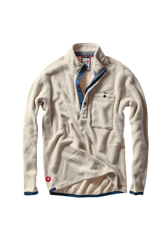 Terry Snap-Zip Mock - Biscuit - DUNE + SALT