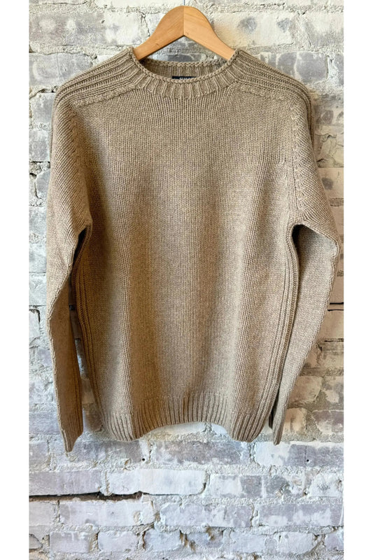 Merino Mock Neck Crew - Beige - DUNE + SALT