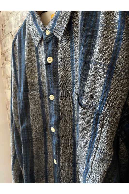 N°111 Round Tail Over Shirt - Gray/Blue/Black - DUNE + SALT