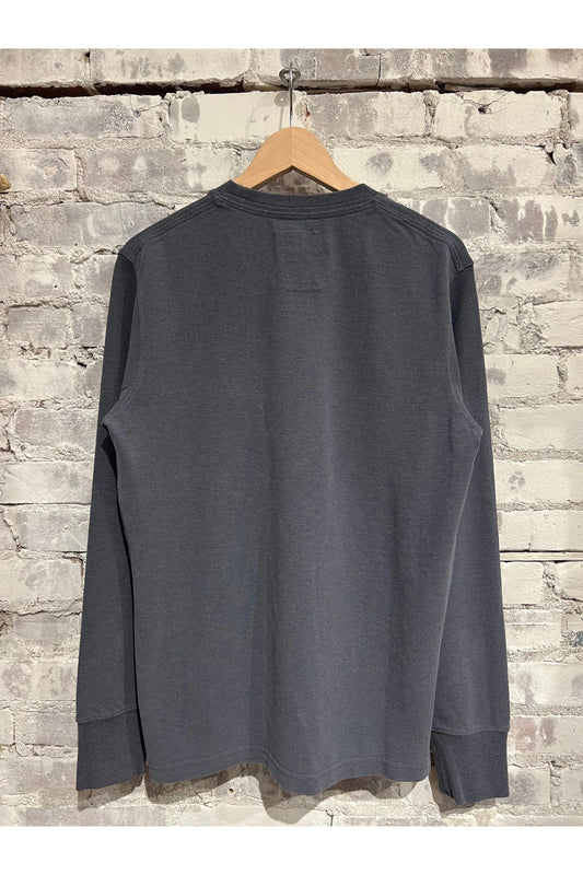 Pique L/S Pocket Crew - Slate Navy - DUNE + SALT