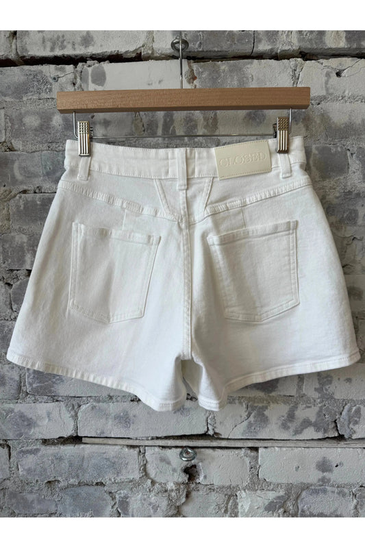 Jocy-X Denim Shorts - White - DUNE + SALT