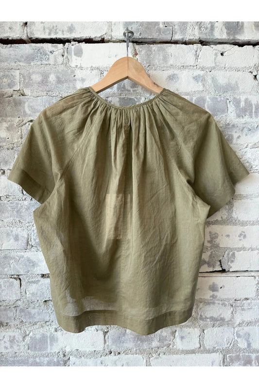 Cotton-Voile SS Top - Chino Green - DUNE + SALT