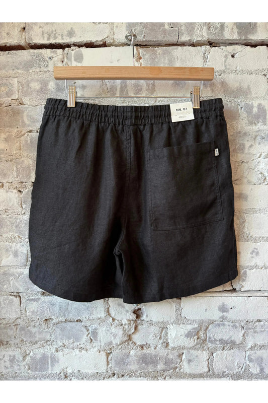 Gregor Casual Drawstring Linen Shorts - Black - DUNE + SALT