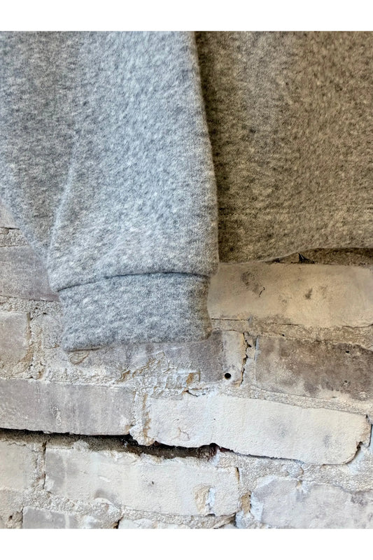 L/S Cotton Tencel Brushed Fleece Crew - Heather Charcoal - DUNE + SALT