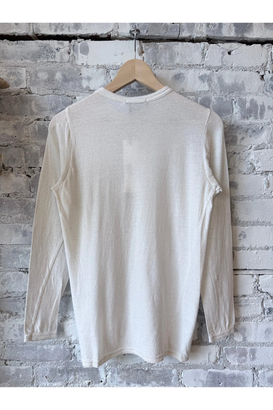 Cotton Gauze Jersey Pullover Crewneck - Ivory - DUNE + SALT