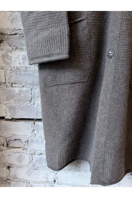 Cashmere/Wool Cardigan Coat - Greige - DUNE + SALT