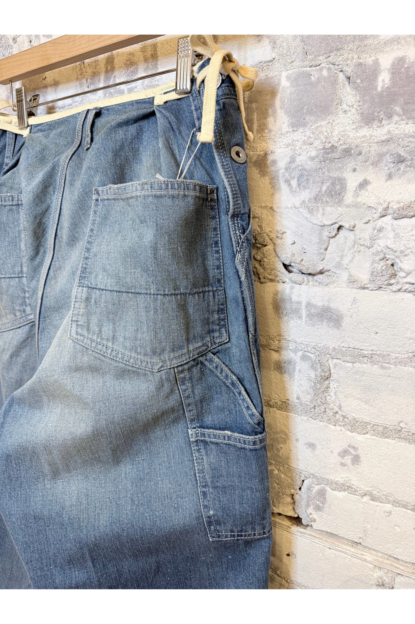 Denim Side Open Painter Pants - Used Wash