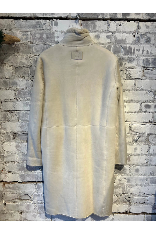 Long Lambskin Coat - Shortbread Beige - DUNE + SALT