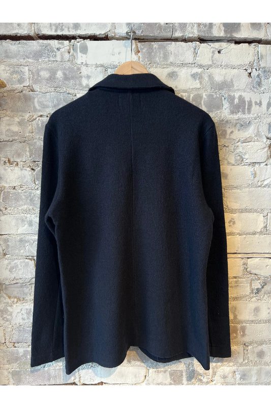 Boiled Wool Blazer - Navy Blue - DUNE + SALT