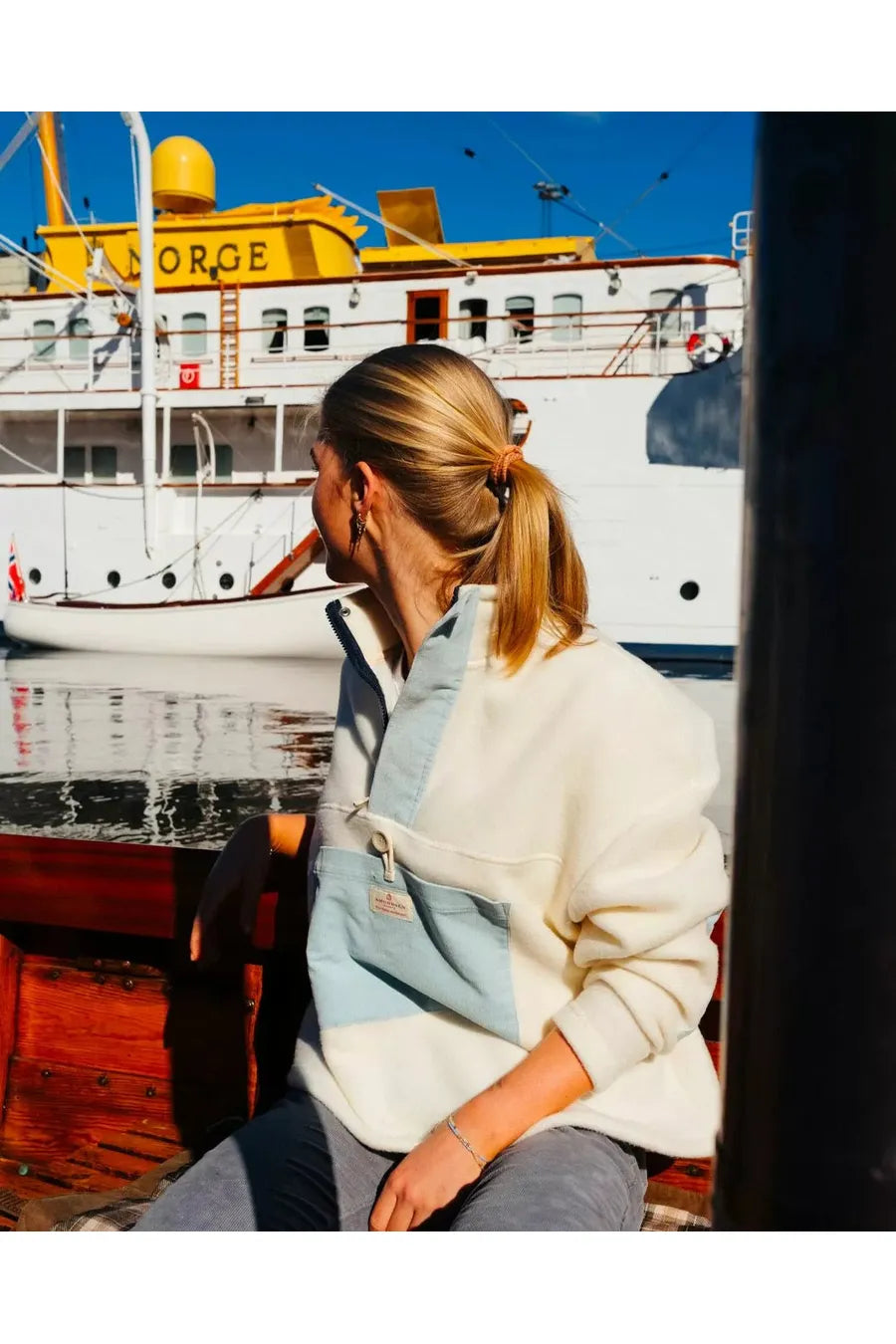 Vagabond Cord Fleece - Natural/Peony Pink - DUNE + SALT