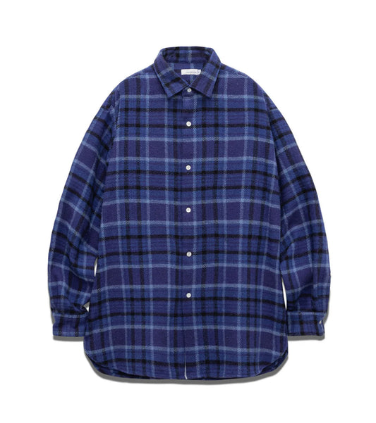 Heavy Flannel Shirt - Navy/Cobalt Plaid