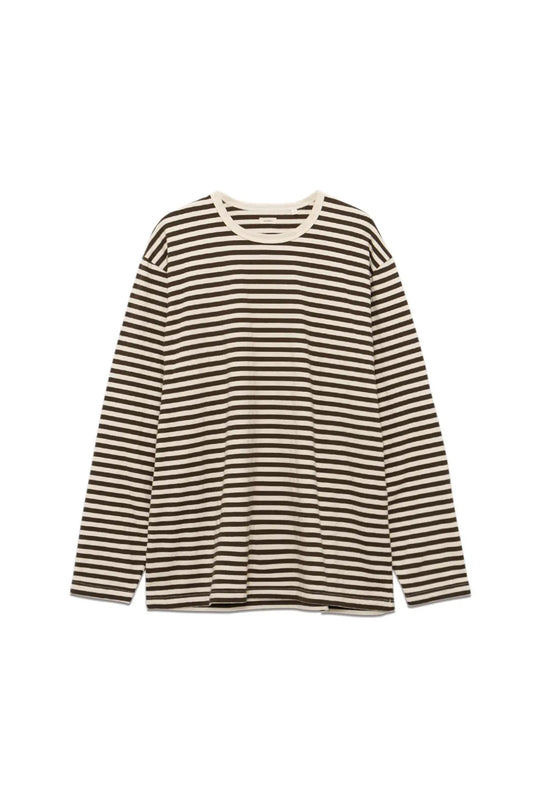 COOLMAX Stripe Jersey L/S Tee - Brown/Natural