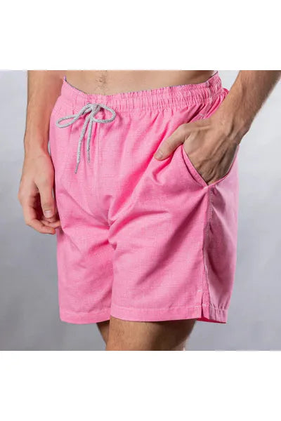 Cyclist Liner Swim Trunks - Coral Solid Linen - DUNE + SALT