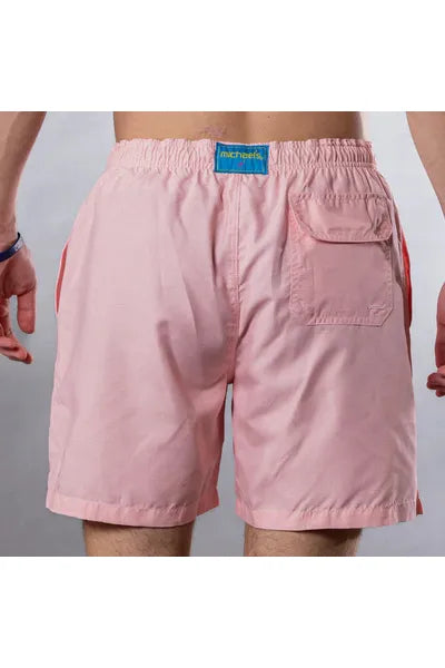 Cyclist Liner Swim Trunks - Pink Solid Linen - DUNE + SALT