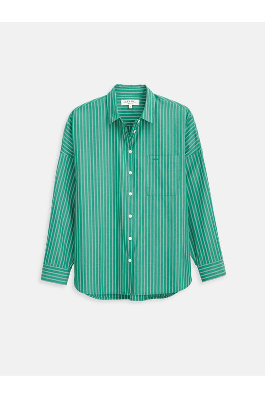 Jo Shirt in Cotton Poplin - Jade Green - DUNE + SALT