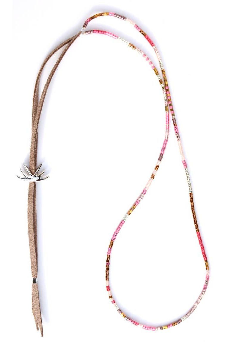 JRN1 Pink Single Strand Adjustable Necklace