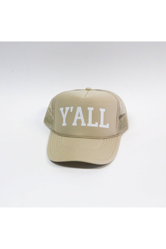 Y’all Trucker Hat - Khaki/White - DUNE + SALT
