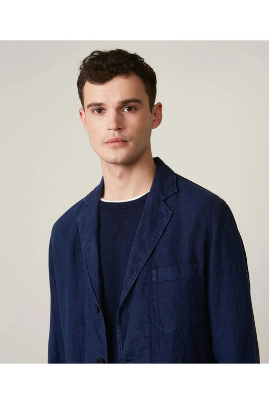 Jobby Linen Jacket - Deep Blue - DUNE + SALT