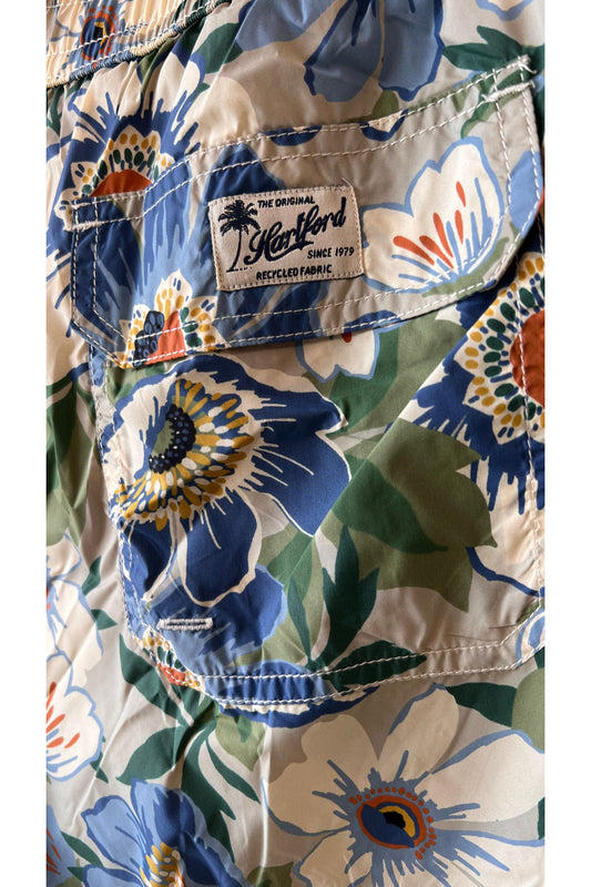Printed Swim Short - Beige Floral - DUNE + SALT