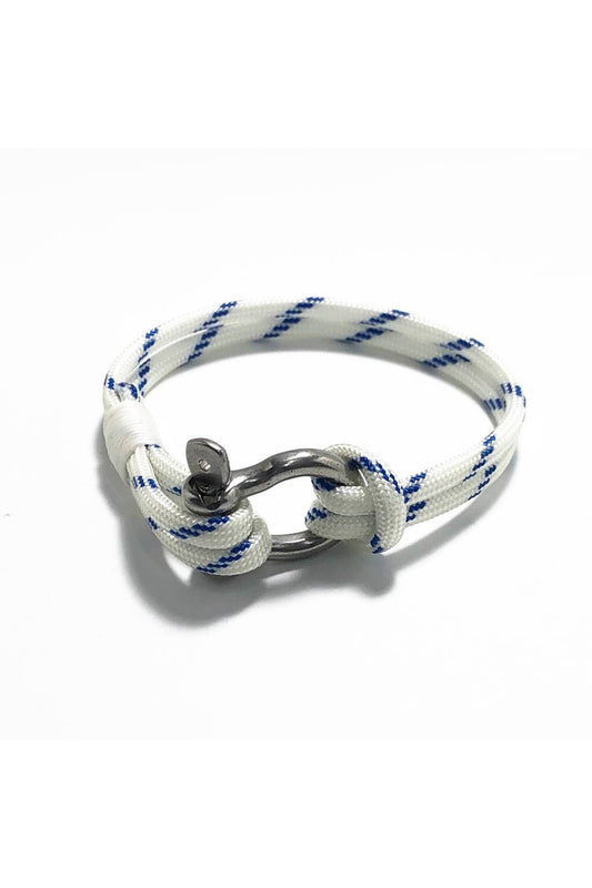 Blue Stripe Nautical Shackle Bracelet - DUNE + SALT