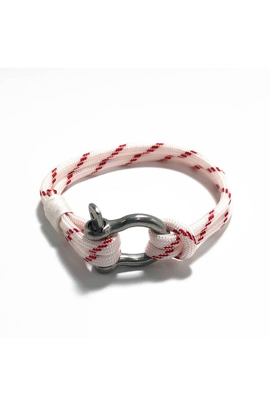 Red Stripe Nautical Shackle Bracelet - DUNE + SALT