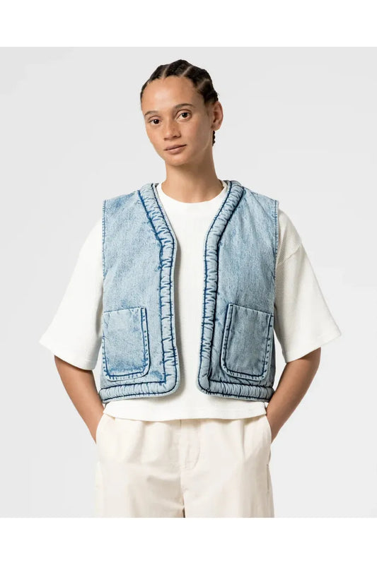 G.O.D Tsuki Salt Lake Denim Vest - Blue - DUNE + SALT