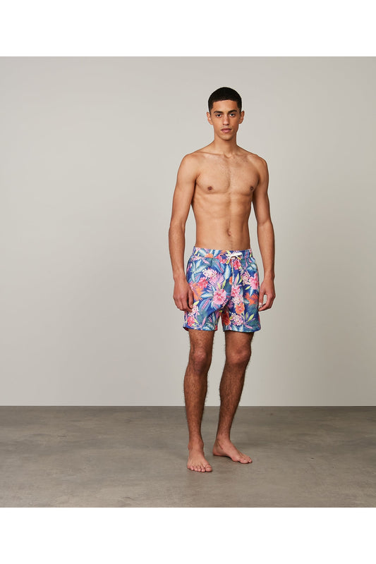 Printed Swim Short - Blue Hibiscus - DUNE + SALT