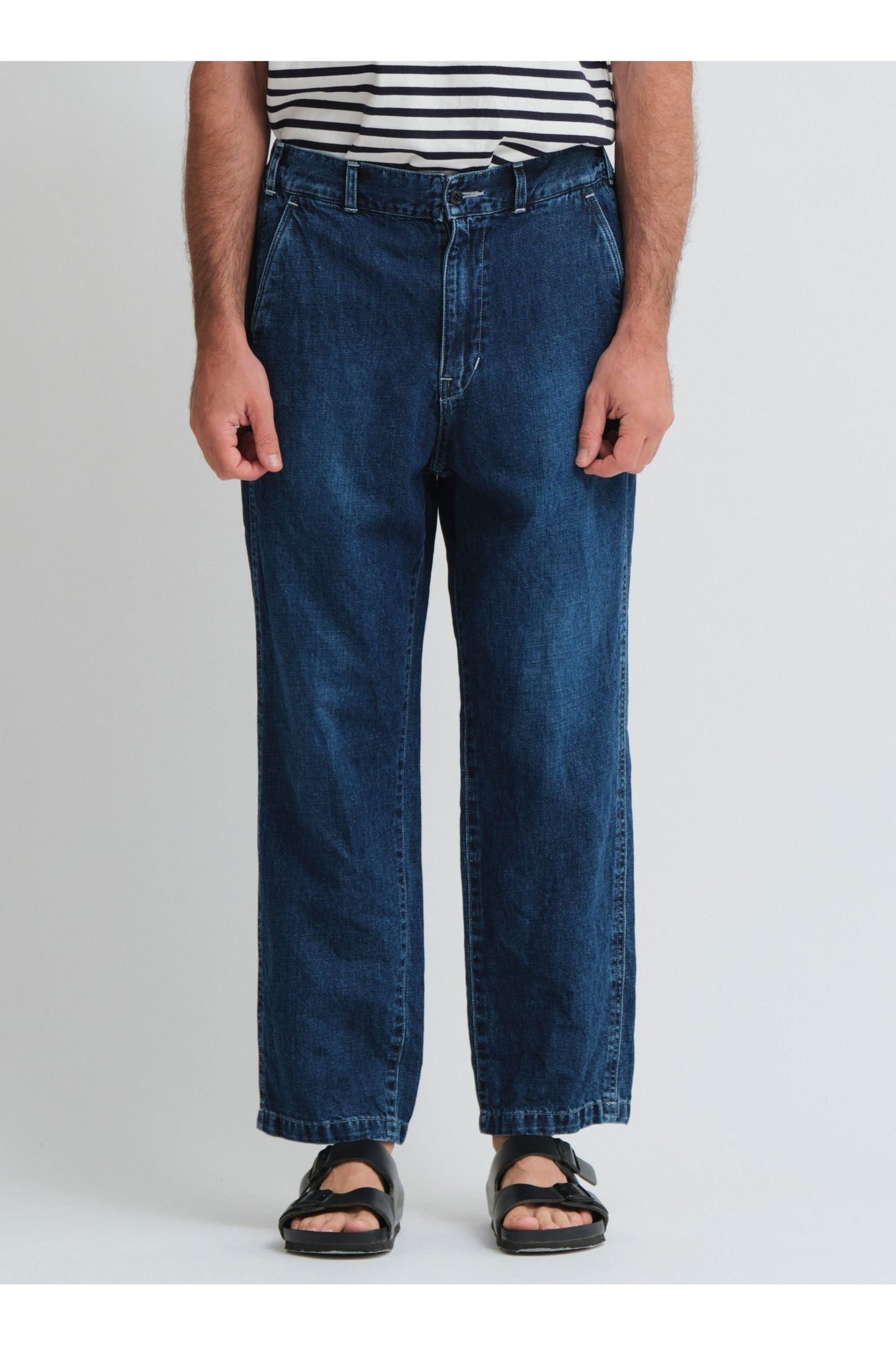 CO/LI Denim Peg Top Pants - Indigo Blue - DUNE + SALT