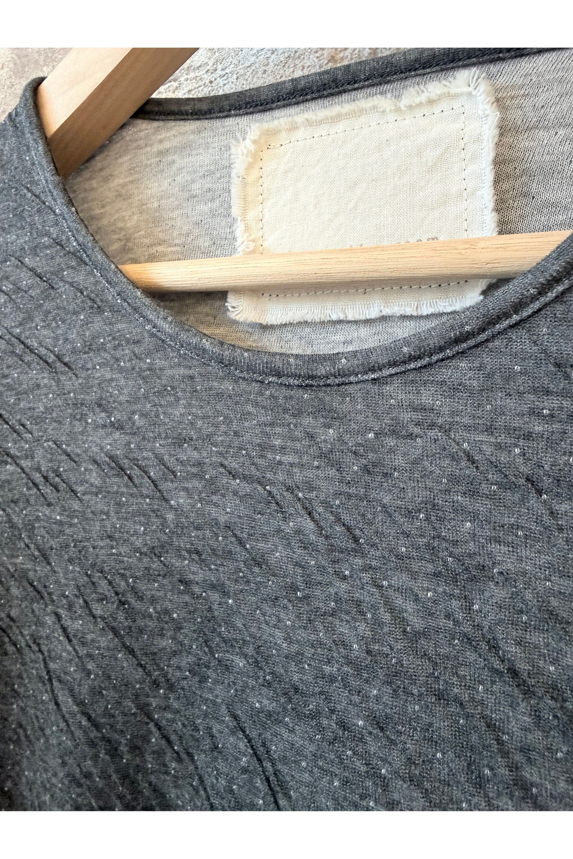 Melange Double Face LS Crew - Heather Charcoal - DUNE + SALT