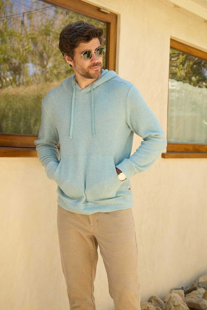 Justin Sweater Fleece Hoodie - Aqua Heather - DUNE + SALT