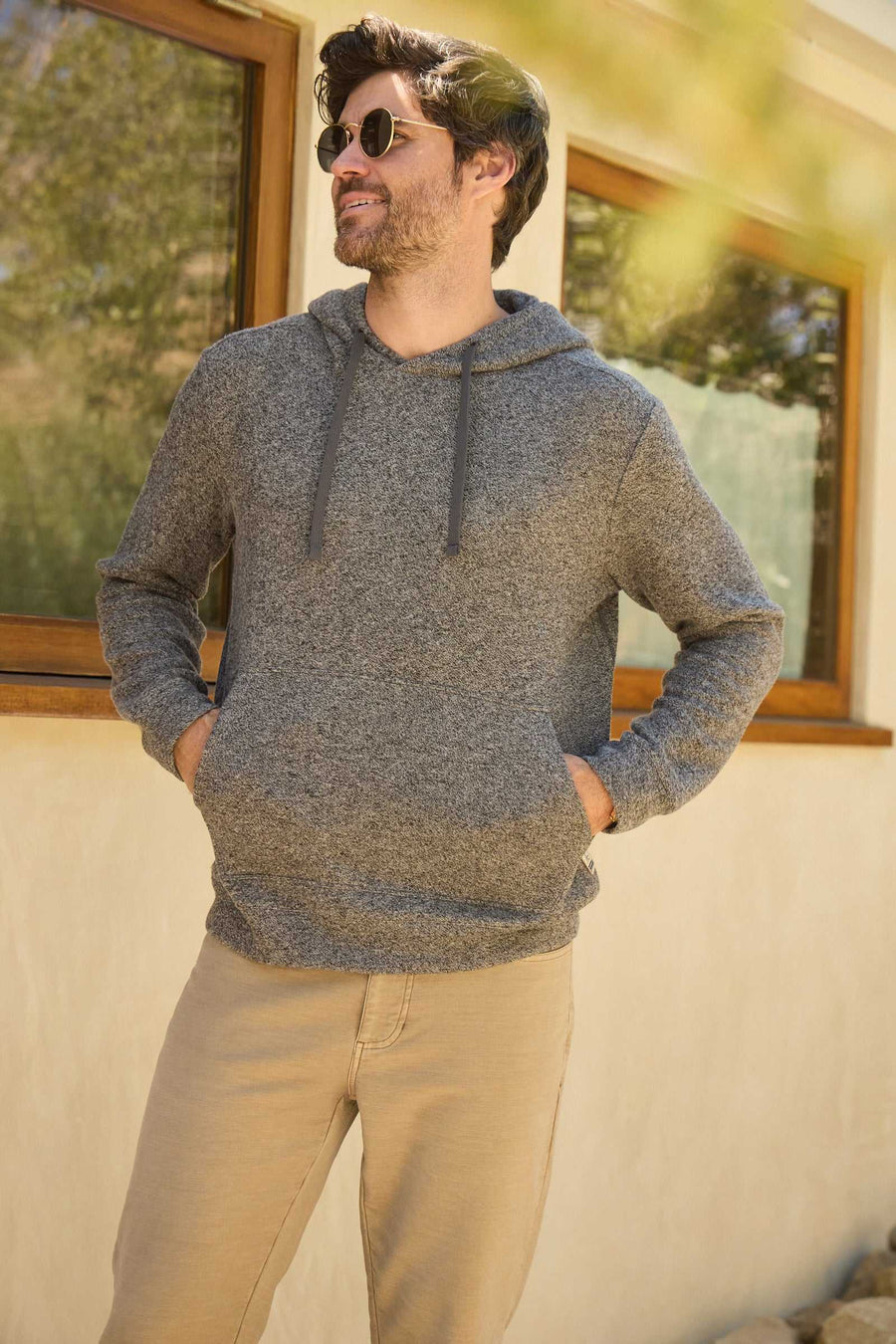 Justin Sweater Fleece Hoodie - Charcoal Heather - DUNE + SALT