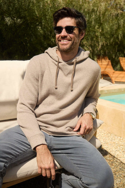 Justin Sweater Fleece Hoodie - Camel Heather - DUNE + SALT