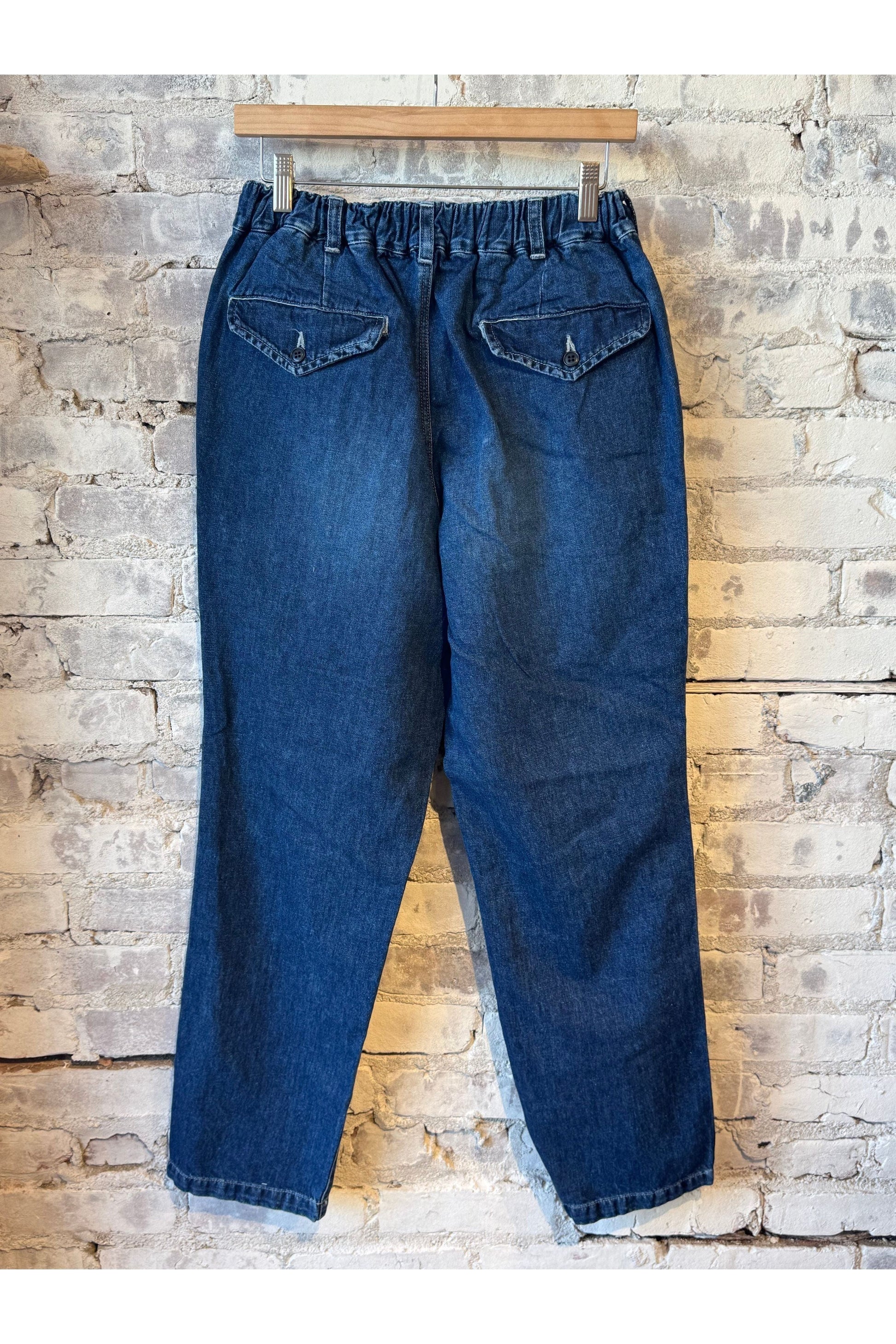 CO/LI Denim Peg Top Pants - Indigo Blue - DUNE + SALT