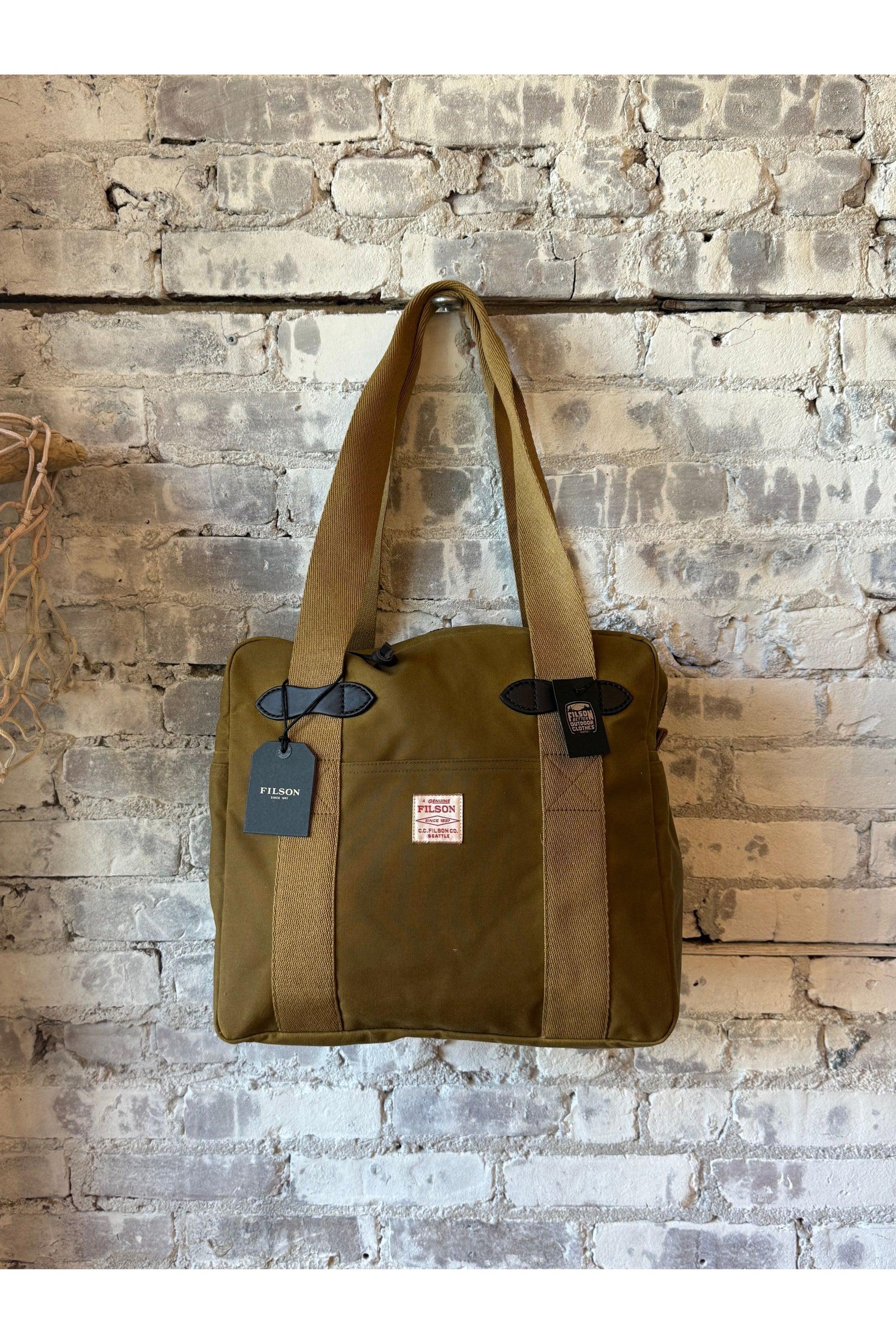 Tin Cloth Zipper Tote Bag - Dark Tan - DUNE + SALT