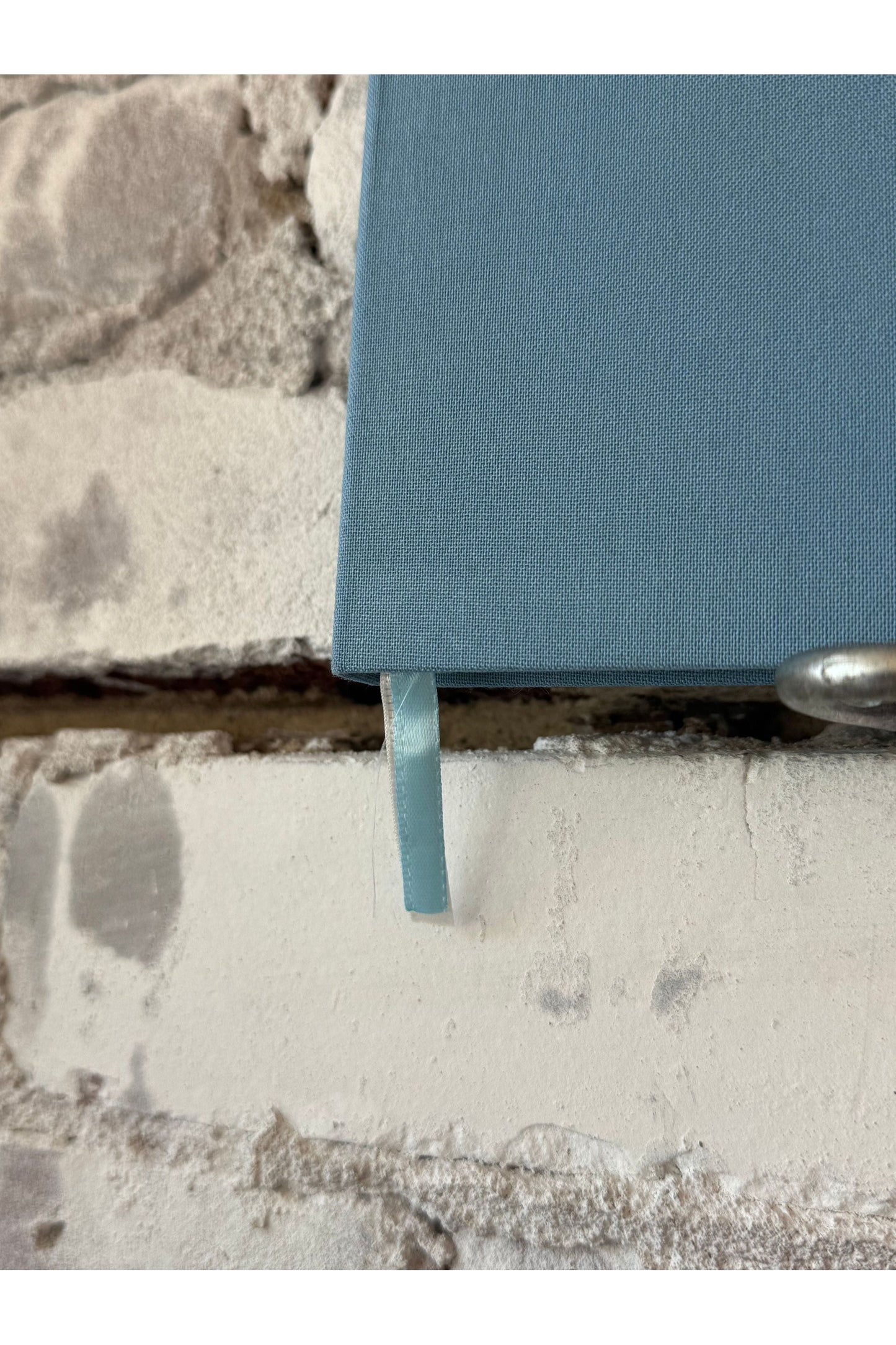 Foil Embossed Linen Notebook - Dusty Blue/Gold - DUNE + SALT