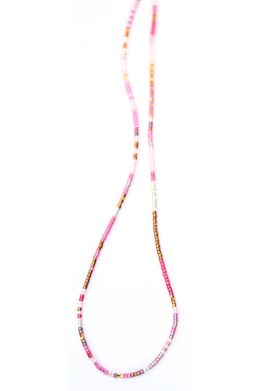 JRN1 Pink Single Strand Adjustable Necklace